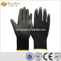 13 Gauge negro pu cubiertos guantes de mano